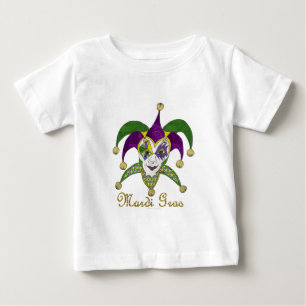 Camiseta De Bebé Máscara de Bufones de Mardi Gras Coloridos