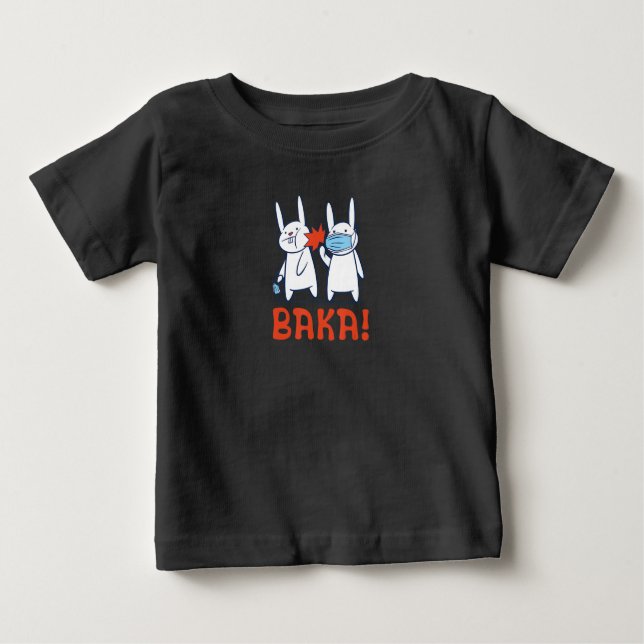 Camiseta De Bebé Máscara de cara de bofetón de conejo de Baka - Jap (Anverso)