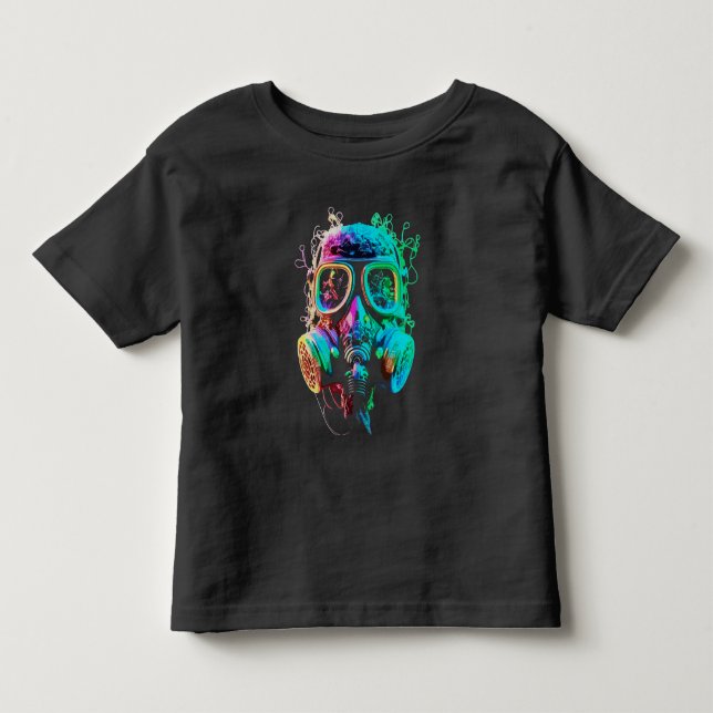 Camiseta De Bebé Máscara de gas neón: arte del caos vibrante (Anverso)