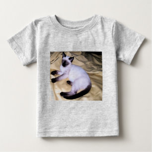 Camiseta De Bebé Mascota de arte animal de sandstone gato siamés li