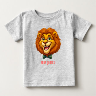 Camiseta De Bebé Mascota de León Adorable con Pajarita para Niños