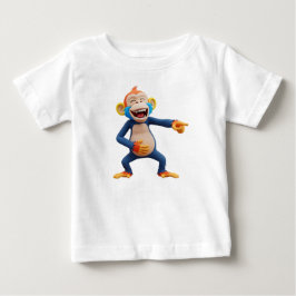 Camiseta De Bebé Mascota de mono señalando y riendo