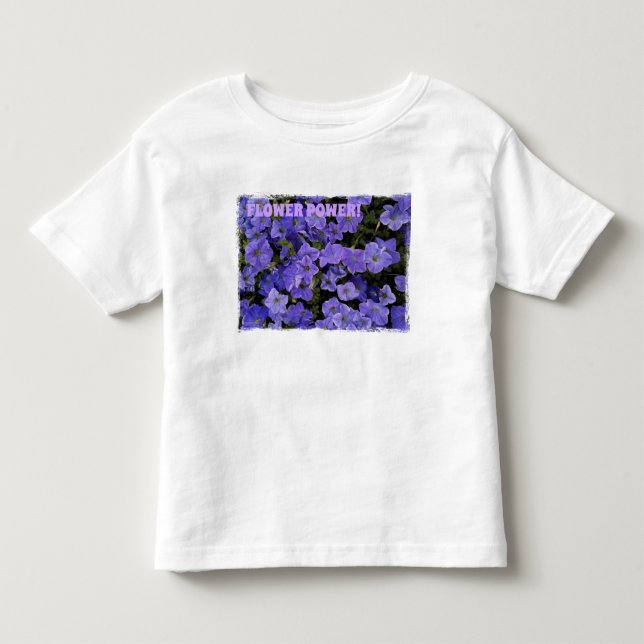 Camiseta De Bebé Mascota de Violeta Azul Hermosa Poder de la Flor (Anverso)