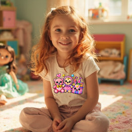 Camiseta De Bebé Mashup de juguetes Kawaii Y2K: osito de peluche en