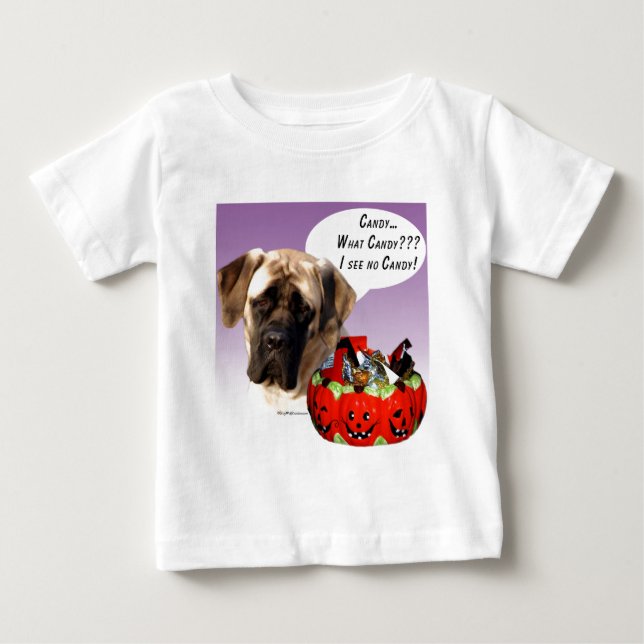 Camiseta De Bebé Mastiff (flauta) Candy de Halloween (Anverso)