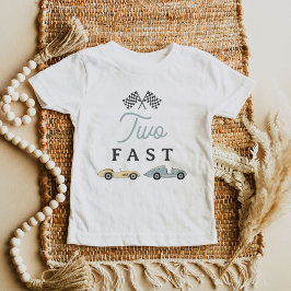 Camiseta De Bebé MAVERICK Vintage Blue Yellow Race Car Pit Crew Tod