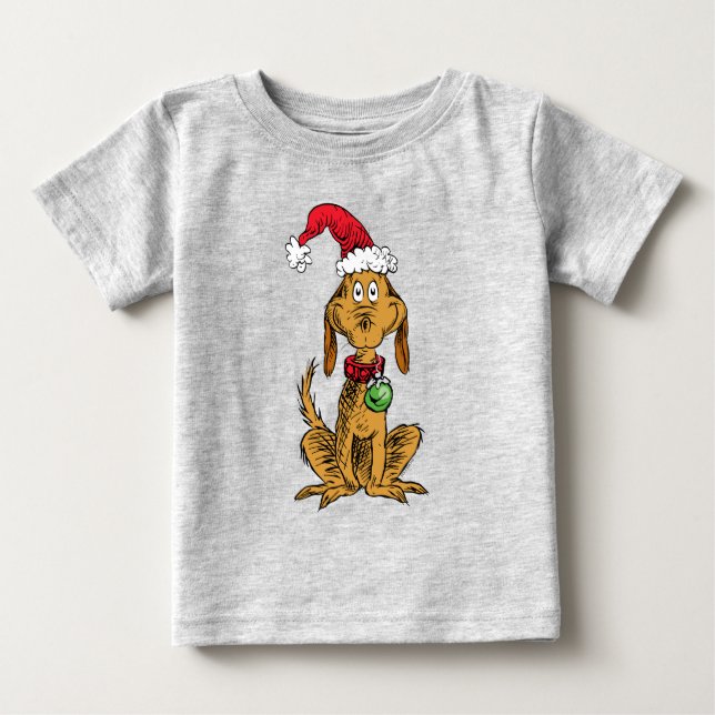 Camiseta De Bebé Max el perro con sombrero de Santa (Anverso)