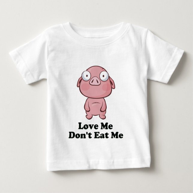 Camiseta De Bebé Me amo, no me comas diseño de cerdo (Anverso)