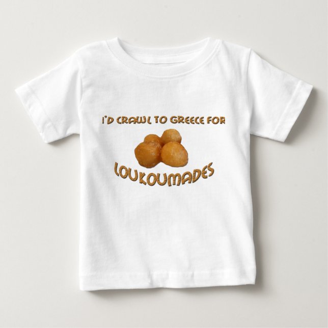 Camiseta De Bebé Me arrastraría a Grecia para Loukoumades (Anverso)
