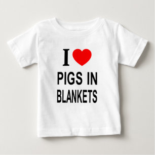 Camiseta De Bebé Me ❤️ CERRDOS EN MANTAS Me encantan los cerdos en