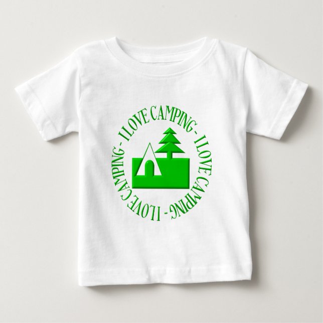 Camiseta De Bebé Me encanta acampar (Anverso)