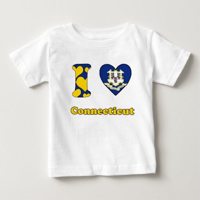 Camiseta De Bebé Me encanta Connecticut (Anverso)