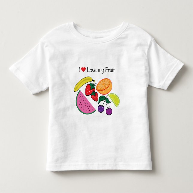 Camiseta De Bebé Me Encanta (Corazón) Mi Fruta... (Anverso)