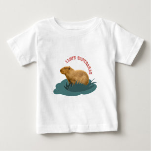 Camiseta De Bebé Me encanta el bebé de capybaras