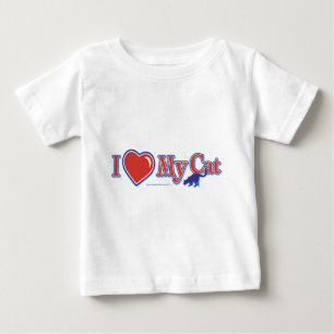 Camiseta De Bebé Me encanta el corazón de mi gato