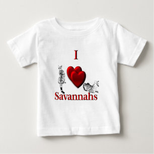 Camiseta De Bebé Me encanta el gato de Savannah