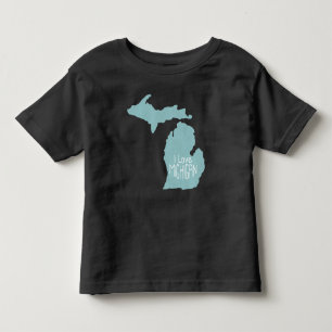 Camiseta De Bebé Me encanta el gris azul de Michigan