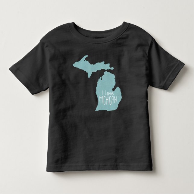 Camiseta De Bebé Me encanta el gris azul de Michigan (Anverso)