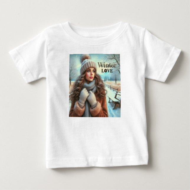 Camiseta De Bebé Me encanta el invierno (Anverso)