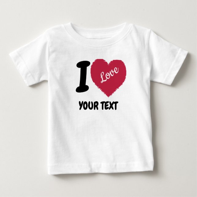 Camiseta De Bebé Me encanta el texto de Personalizable que me encan (Anverso)