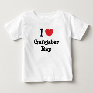 Camiseta De Bebé Me encanta Gangster Rap corazón personalizado per