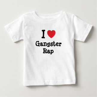 Camiseta De Bebé Me encanta Gangster Rap corazón personalizado pers