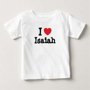 Camiseta De Bebé Me encanta Isaiah corazón personalizado personali