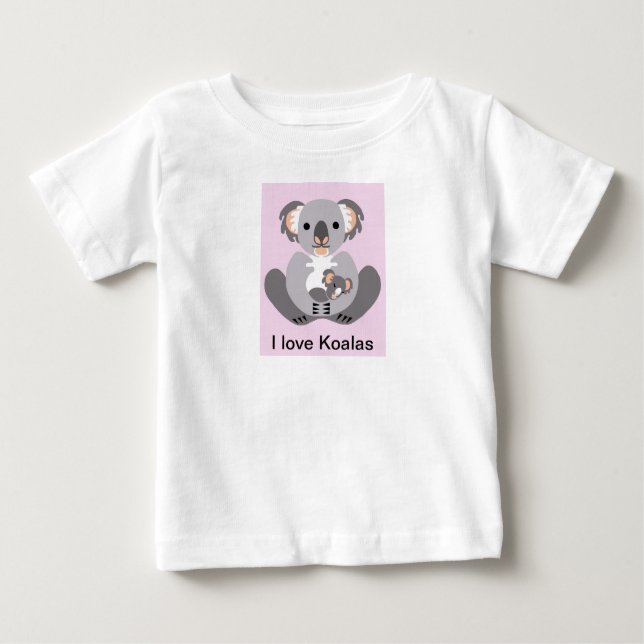 Camiseta De Bebé Me encanta KOALAS - Vida silvestre australiana - M (Anverso)