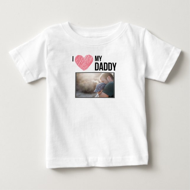 CAMISETA DE BEBÉ ME ENCANTA LA FOTO PERSONALIZADO DE MI PAPÁ DE BEB (Anverso)