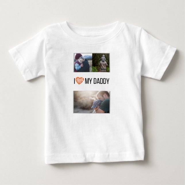 CAMISETA DE BEBÉ ME ENCANTA LA FOTO PERSONALIZADO DE MI PAPÁ DE BEB (Anverso)