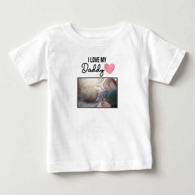 CAMISETA DE BEBÉ ME ENCANTA LA FOTO PERSONALIZADO DE MI PAPÁ DE BEB (Anverso)