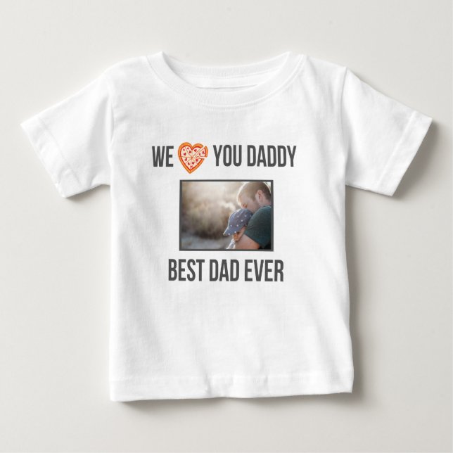 CAMISETA DE BEBÉ ME ENCANTA LA FOTO PERSONALIZADO DE MI PAPÁ DE BEB (Anverso)