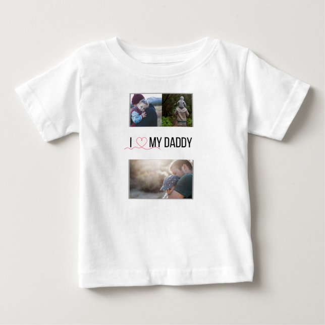 CAMISETA DE BEBÉ ME ENCANTA LA FOTO PERSONALIZADO DE MI PAPÁ DE BEB (Anverso)