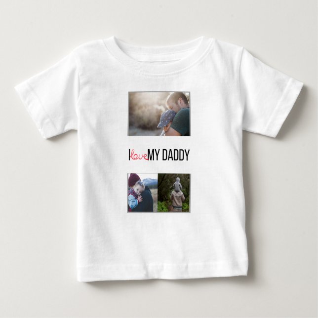 CAMISETA DE BEBÉ ME ENCANTA LA FOTO PERSONALIZADO DE MI PAPÁ DE BEB (Anverso)