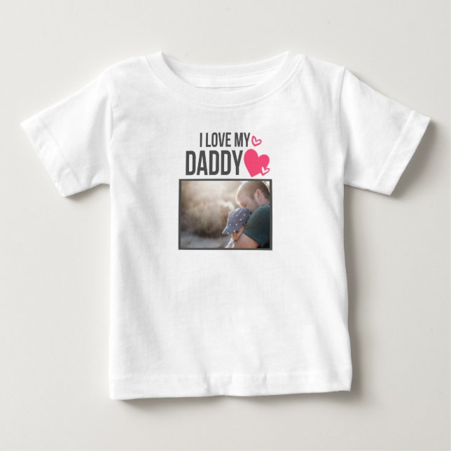 CAMISETA DE BEBÉ ME ENCANTA LA FOTO PERSONALIZADO DE MI PAPÁ DE BEB (Anverso)