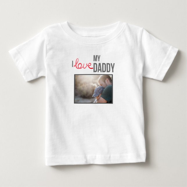 CAMISETA DE BEBÉ ME ENCANTA LA FOTO PERSONALIZADO DE MI PAPÁ DE BEB (Anverso)