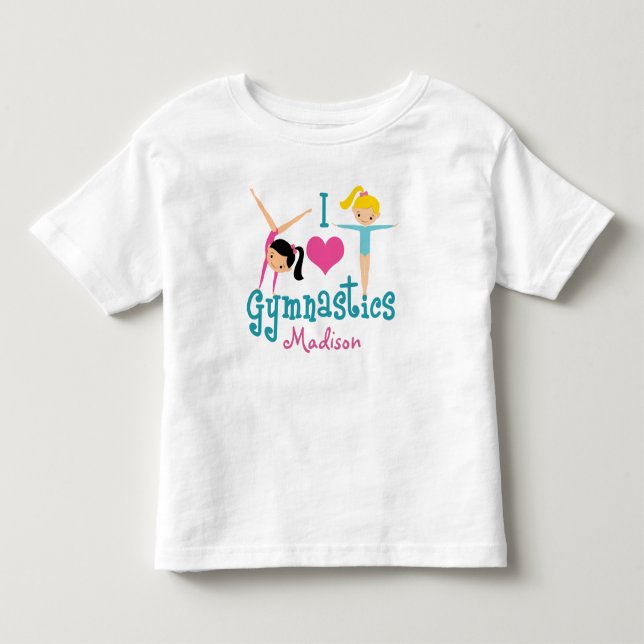 Camiseta De Bebé Me Encanta La Gimnasia Chica De Gimnastas Cuestas (Anverso)