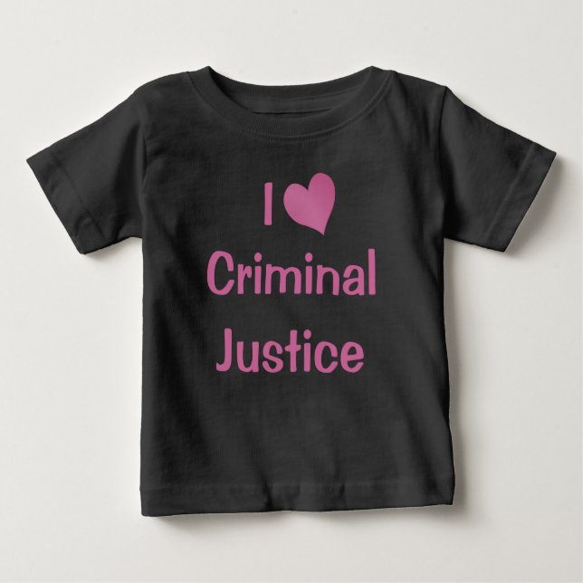 Camiseta De Bebé Me encanta la justicia penal (Anverso)