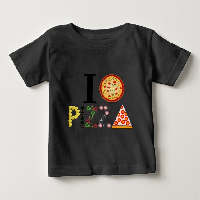 Camiseta De Bebé Me encanta la pizza (Anverso)