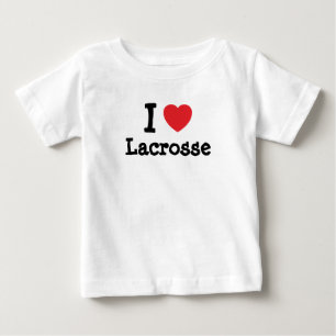 Camiseta De Bebé Me encanta Lacrosse corazón personalizado persona