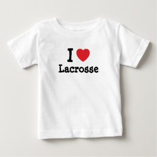 Camiseta De Bebé Me encanta Lacrosse corazón personalizado personal