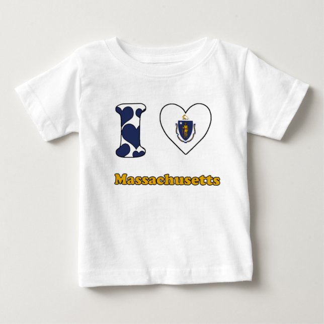 Camiseta De Bebé Me encanta Massachusetts (Anverso)
