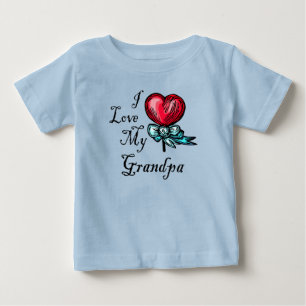 Camiseta De Bebé Me encanta mi abuelo Heart Lollipop