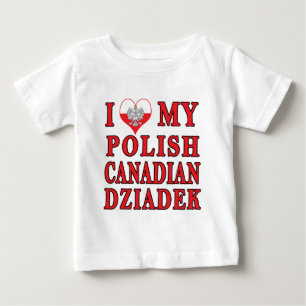 Camiseta De Bebé Me encanta mi canadiense polaco Dziadek