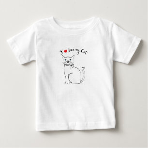 Camiseta De Bebé Me encanta mi gato, cute, Guay