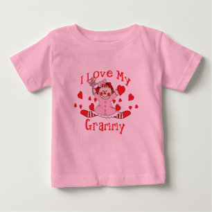 Camiseta De Bebé Me encanta mi muñeca Grammy Rag y mis corazones