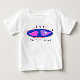 Camiseta De Bebé "¡Me encanta mi nombre de abuela!" con Lovebirds