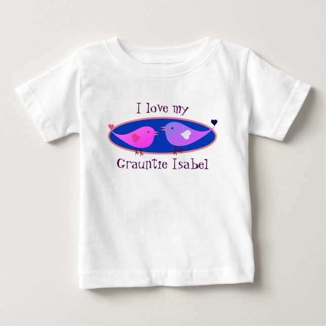 Camiseta De Bebé "¡Me encanta mi nombre de abuela!" con Lovebirds (Anverso)