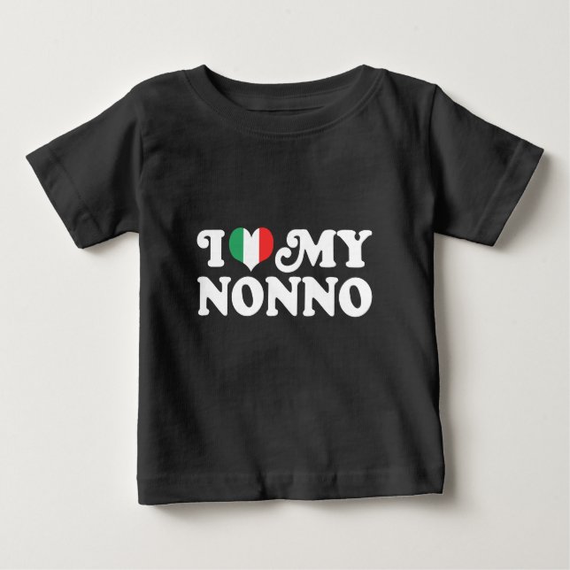 Camiseta De Bebé Me encanta mi Nonno (Anverso)