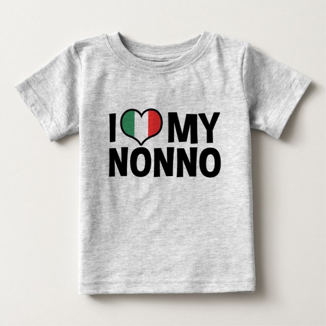 Camiseta De Bebé Me encanta mi Nonno (Anverso)